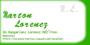 marton lorencz business card